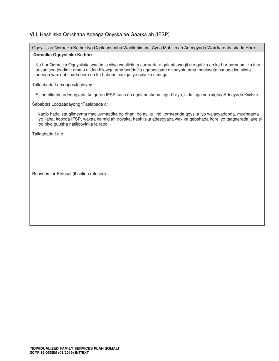 DCYF Form 15-055 Individualized Family Service Plan (Ifsp) - Washington (Somali), Page 19