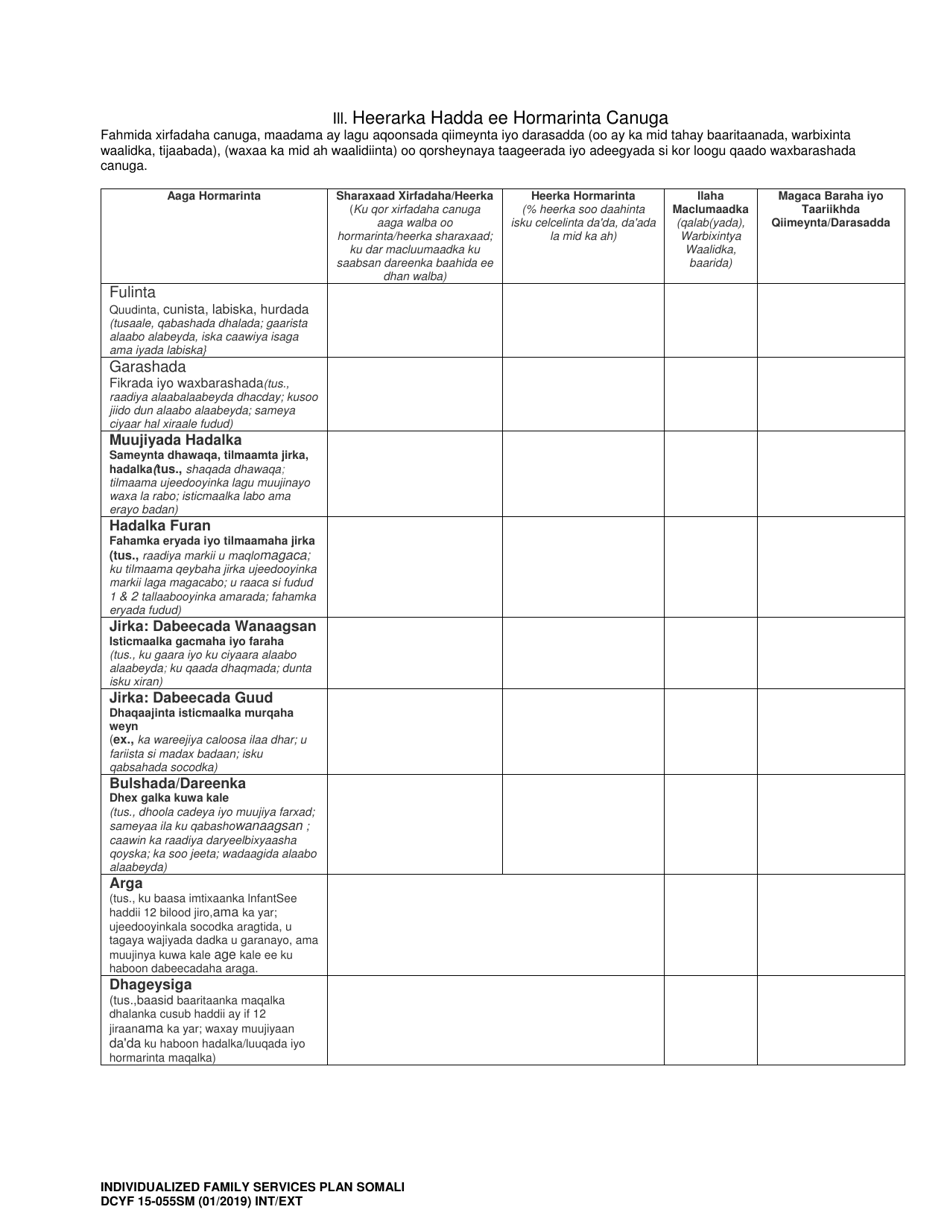 DCYF Form 15-055 Individualized Family Service Plan (Ifsp) - Washington (Somali), Page 6