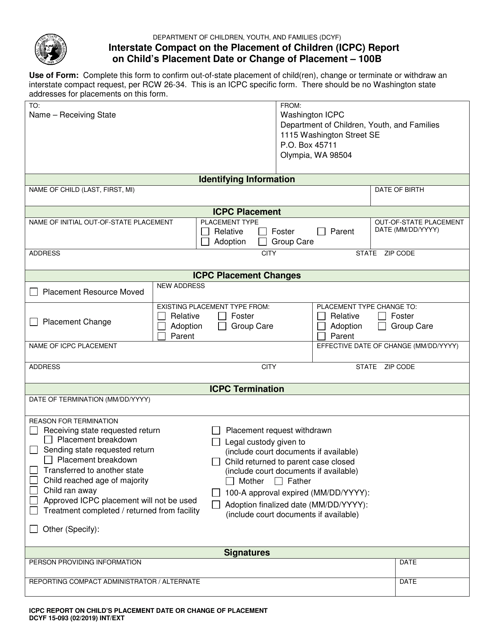 DCYF Form 15-093  Printable Pdf