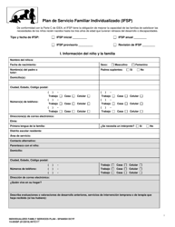 DCYF Formulario 15-055SP Plan De Servicio Familiar Individualizado (Ifsp) - Washington (Spanish)