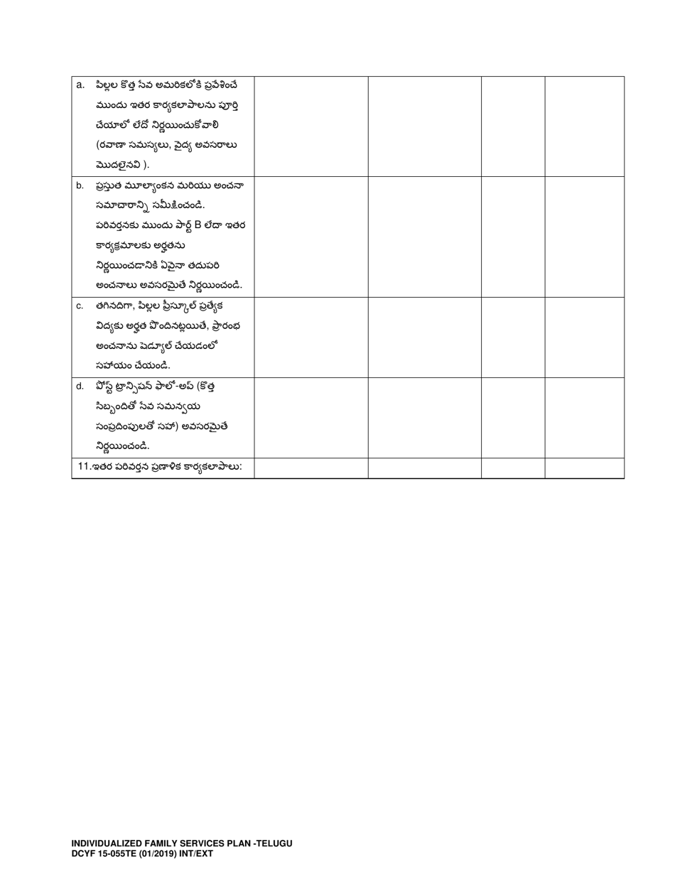 DCYF Form 15-055 Individualized Family Service Plan (Ifsp) - Washington (Telugu), Page 15