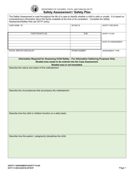 DCYF Form 15-258 Safety Assessment/Safety Plan - Washington