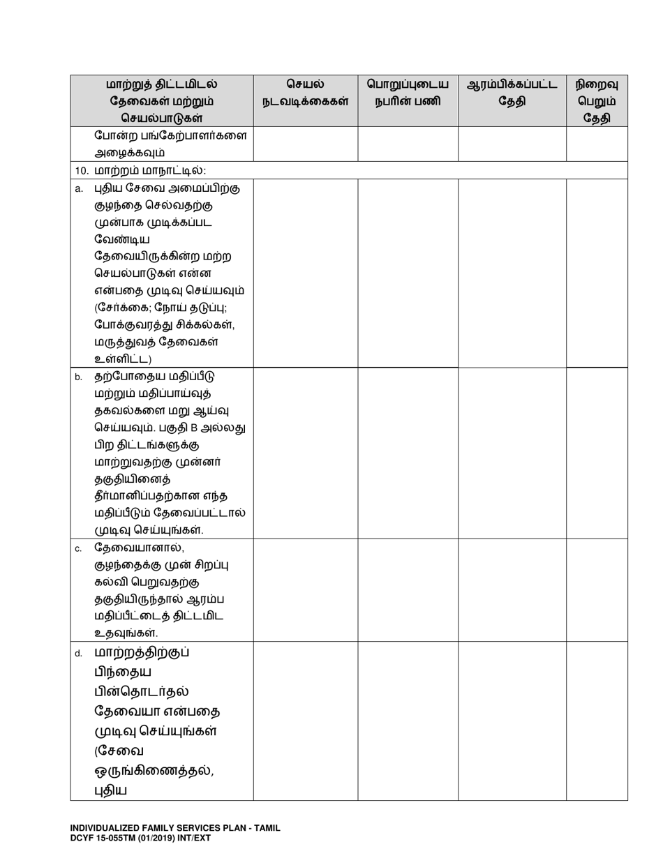 DCYF Form 15-055 Individualized Family Service Plan (Ifsp) - Washington (Tamil), Page 16