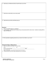 DCYF Form 15-276 Personal Information - Washington, Page 2