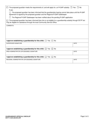 DCYF Form 15-324 Guardianship Approval Checklist - Washington, Page 2