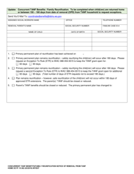 DCYF Form 15-362 Concurrent TANF Benefits/Family Reunification Notice of Removal From TANF Home - Washington, Page 2