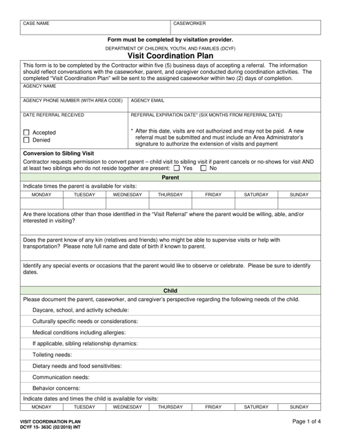 DCYF Form 15-363C  Printable Pdf