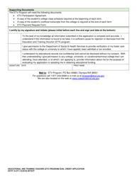 DCYF Form 15-377 Education and Training Voucher (Etv) Program Dual Credit Application - Washington, Page 2