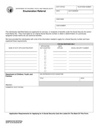 Document preview: DCYF Form 15-372 Enumeration Referral - Washington
