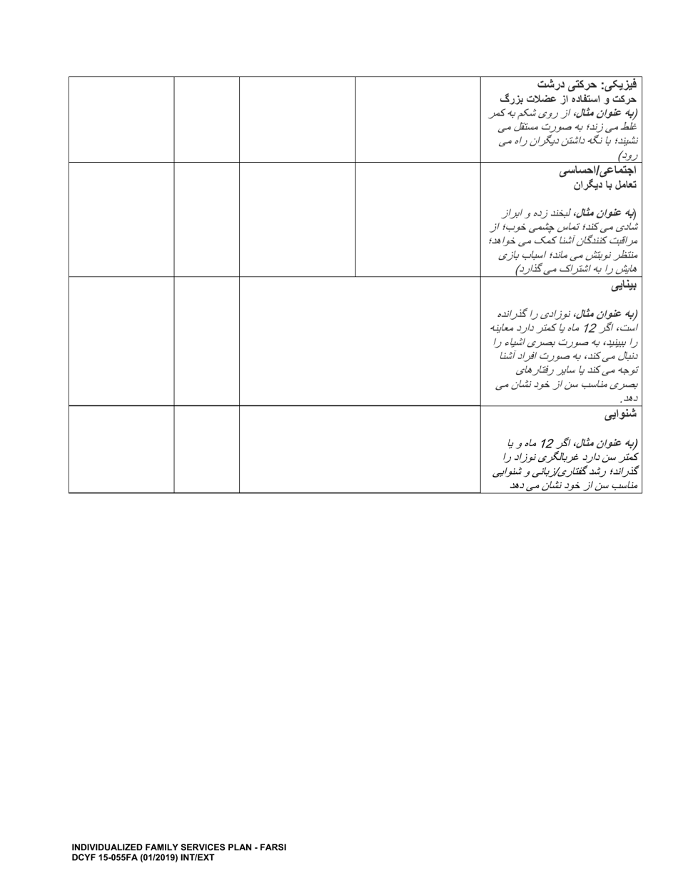 DCYF Form 15-055 Individualized Family Services Plan (Ifsp) - Washington (Farsi), Page 7