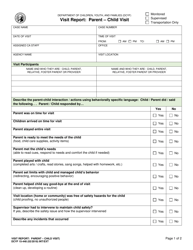 Document preview: DCYF Form 15-448 Visit Report: Parent - Child Visit - Washington