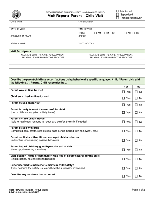 DCYF Form 15-448  Printable Pdf
