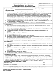 DCYF Form 15-431 Extended Foster Care Services Voluntary Placement Agreement (VPA) - Washington