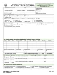 Document preview: DCYF Form 15-469 Pre-contract Action Request (P-Car) - Washington