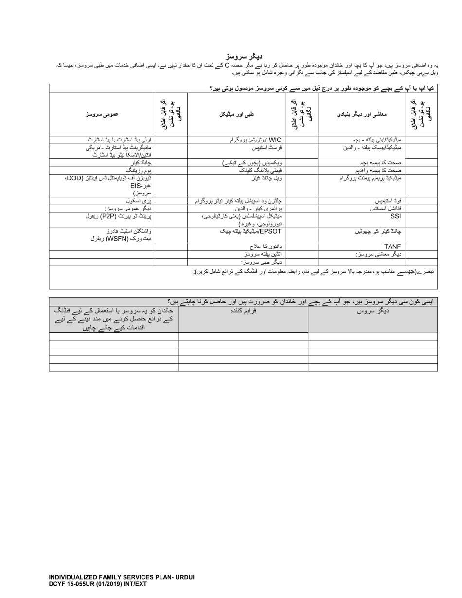 DCYF Form 15-055 Individualized Family Services Plan (Ifsp) - Washington (Urdu), Page 16
