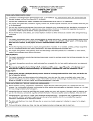 DCYF Form 18-400A Third Party Claim Checklist - Washington