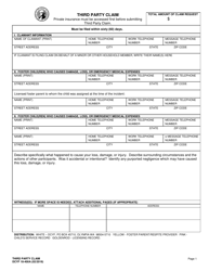 DCYF Form 18-400A Third Party Claim Checklist - Washington, Page 2