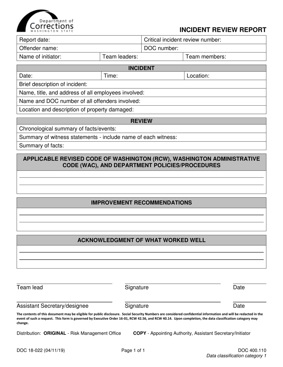 Incident Report Template Pdf Fill Online Printable