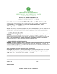 Document preview: Request for Limited Confidentiality - Washington