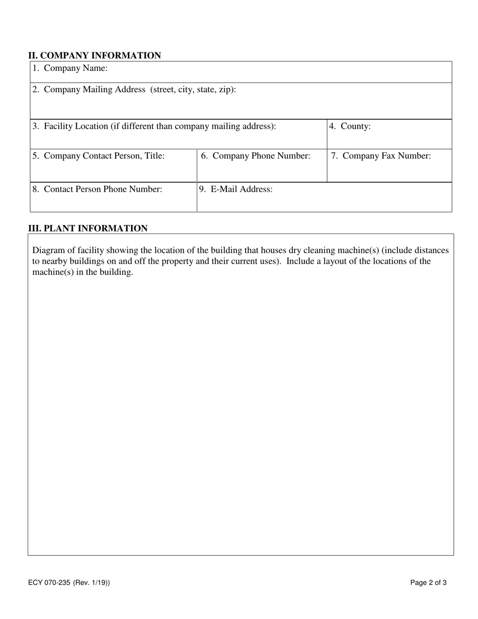 Form ECY070-235 General Order Application: Perchloroethylene Dry Cleaners Purchasing Less Than 2100 Gallons Per Year - Washington, Page 2
