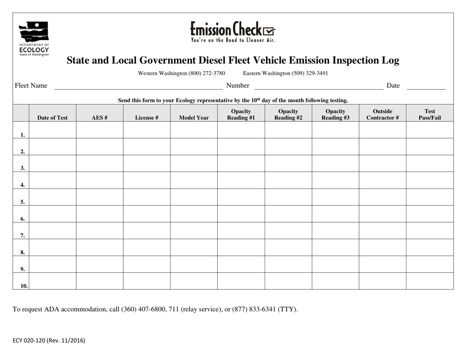 Form ECY020120 Fill Out, Sign Online and Download Printable PDF