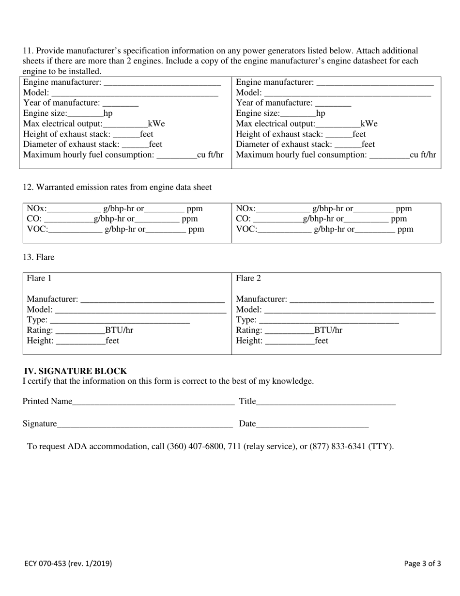Form ECY070-453 General Order Application: Dairy Anaerobic Digesters - Washington, Page 3