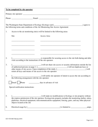 Form ECY070-593 Air Monitoring Site Access Agreement - Washington, Page 2