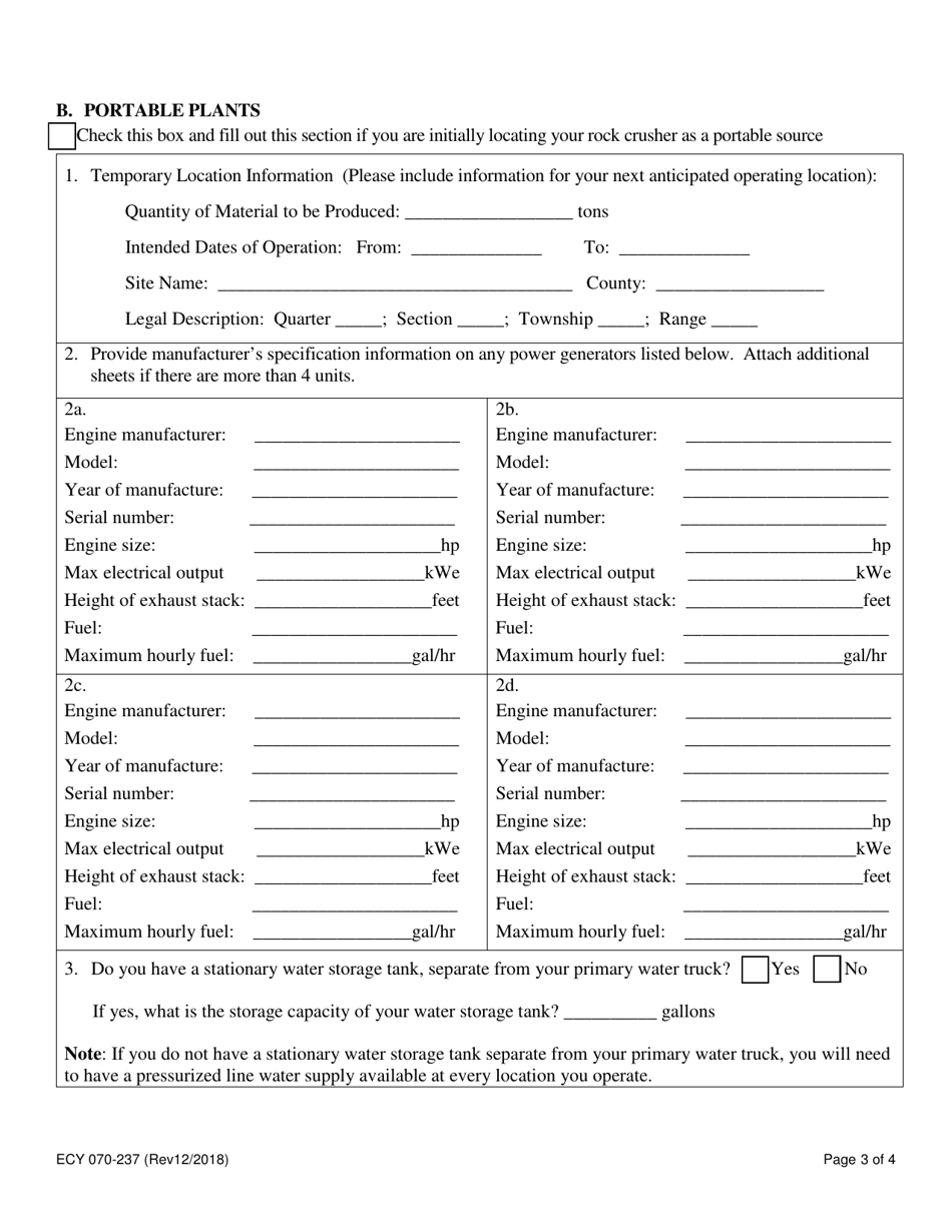 Form ECY070-237 General Order Application: Stationary and Portable Rock Crushers - Washington, Page 3
