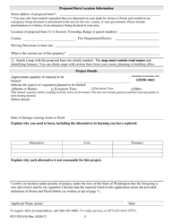 Form ECY070-318 Burn Permit Application: Storm and Flood Debris - Washington, Page 2