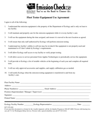 Document preview: Form ECY070-484 Fleet Tester Equipment Use Agreement - Washington