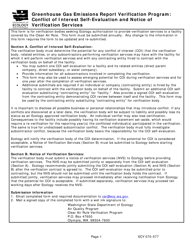Document preview: Form ECY070-577 Greenhouse Gas Emissions Report Verification Program: Conflict of Interest Self-evaluation and Notice of Verification Services - Washington