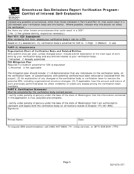 Form ECY070-577 Greenhouse Gas Emissions Report Verification Program: Conflict of Interest Self-evaluation and Notice of Verification Services - Washington, Page 5