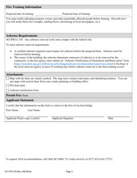 Form ECY070-79 Burn Permit Application: Fire Training - Washington, Page 2