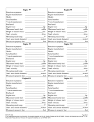 Form ECY070-406 Application for Operating Non-road Engines Cumulatively 2000 Brake Horsepower: Supplemental Non-road Engine Information Sheet - Washington, Page 2