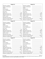 Form ECY070-406 Application for Operating Non-road Engines Cumulatively 2000 Brake Horsepower: Supplemental Non-road Engine Information Sheet - Washington, Page 3
