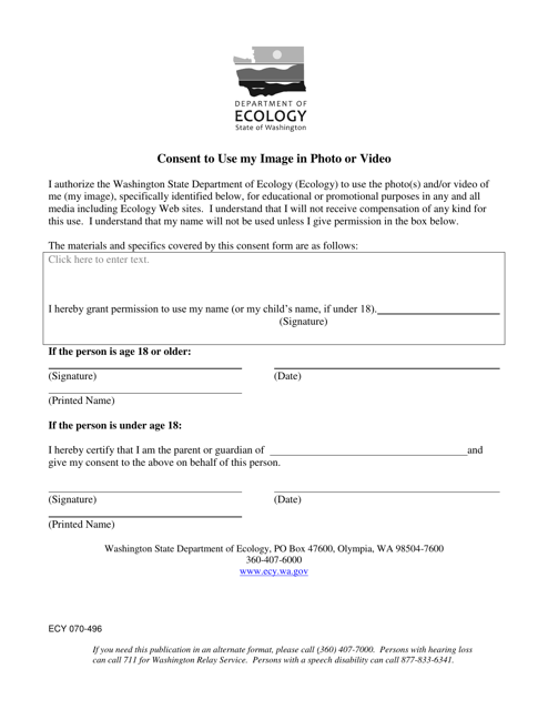 Form ECY070-496  Printable Pdf