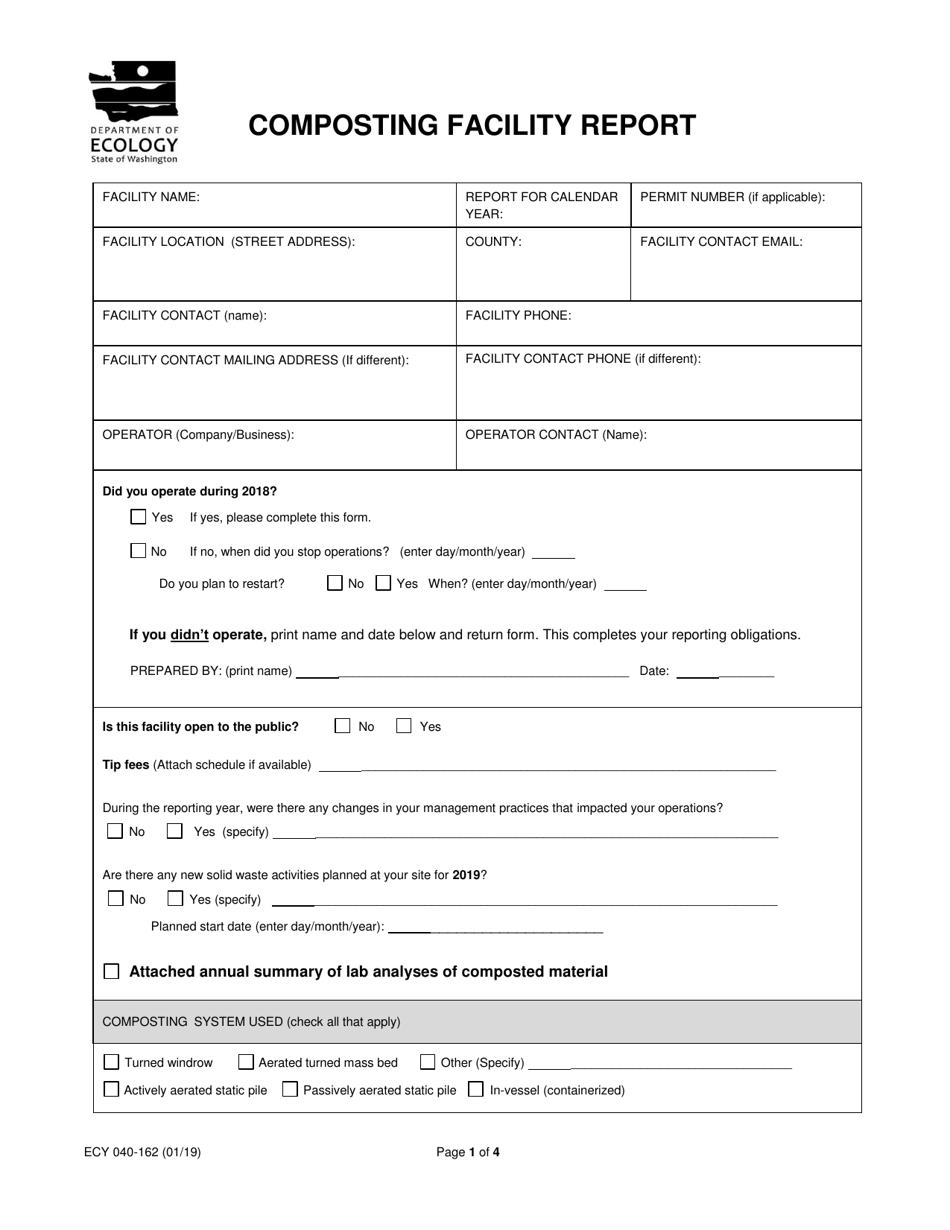 Compost Tracking Form Form ECY040-162 - Fill Out, Sign Online and Download Printable PDF ...