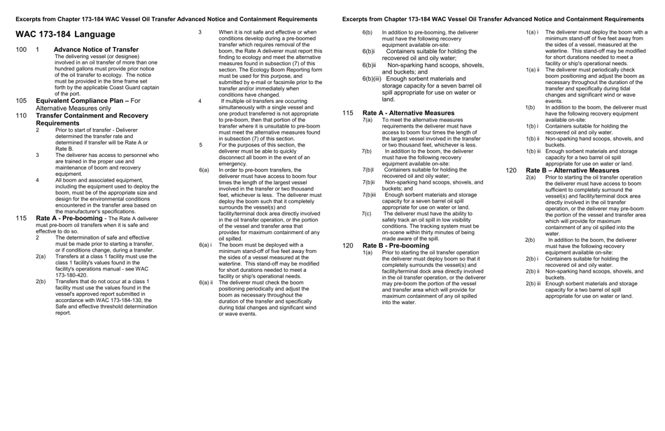 Form ECY070-284 Delivering Vessel Transfer Checklist - Washington, Page 2