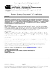 Form ECY070-216 Primary Response Contractors Application - Washington
