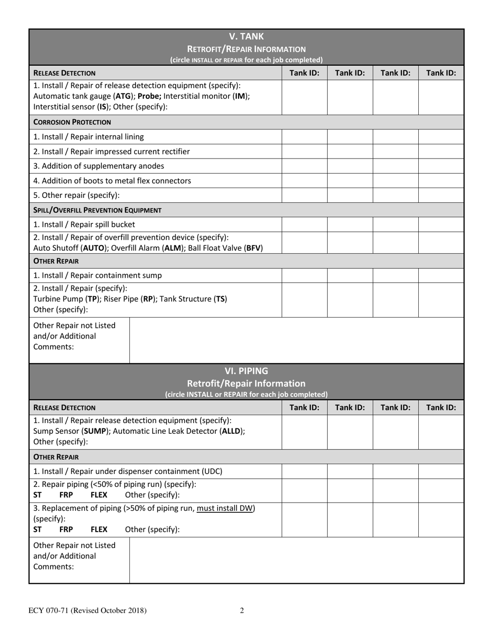 Form Ecy070-71 Download Printable Pdf Or Fill Online Retrofit Repair 