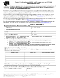 Document preview: Form ECY070-395 Federal Funding Accountability and Transparency Act (Ffata) Data Collection Form - Washington