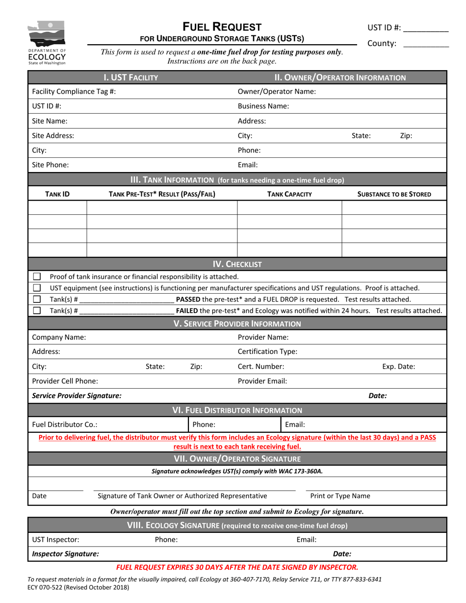 Form ECY070522 Fill Out, Sign Online and Download Printable PDF