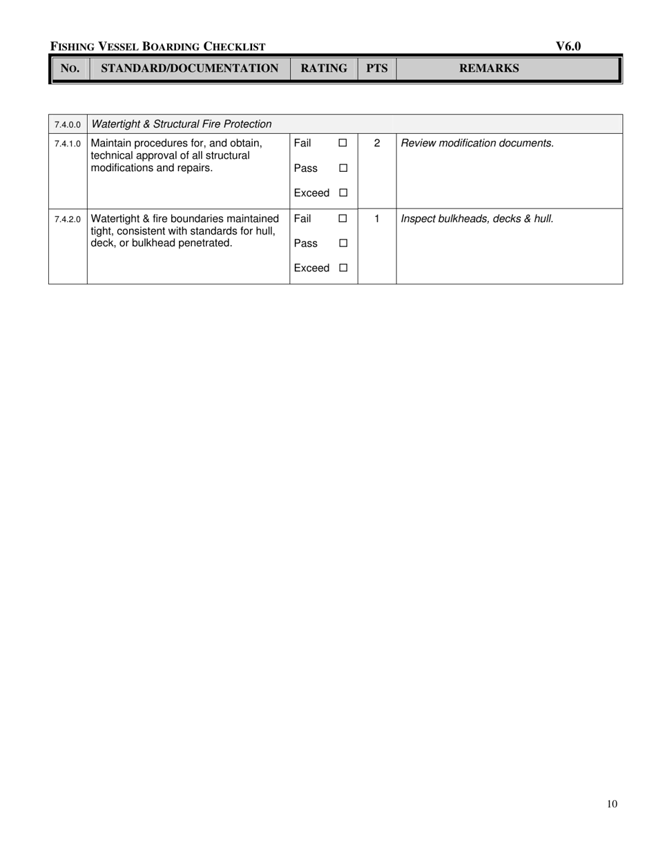 Form ECY050-37 Fishing Vessel Boarding Checklist - Washington, Page 10