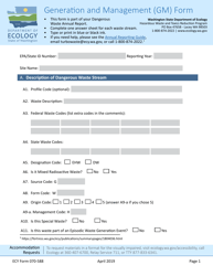 Document preview: Form ECY070-588 Generation and Management (Gm) Form - Washington