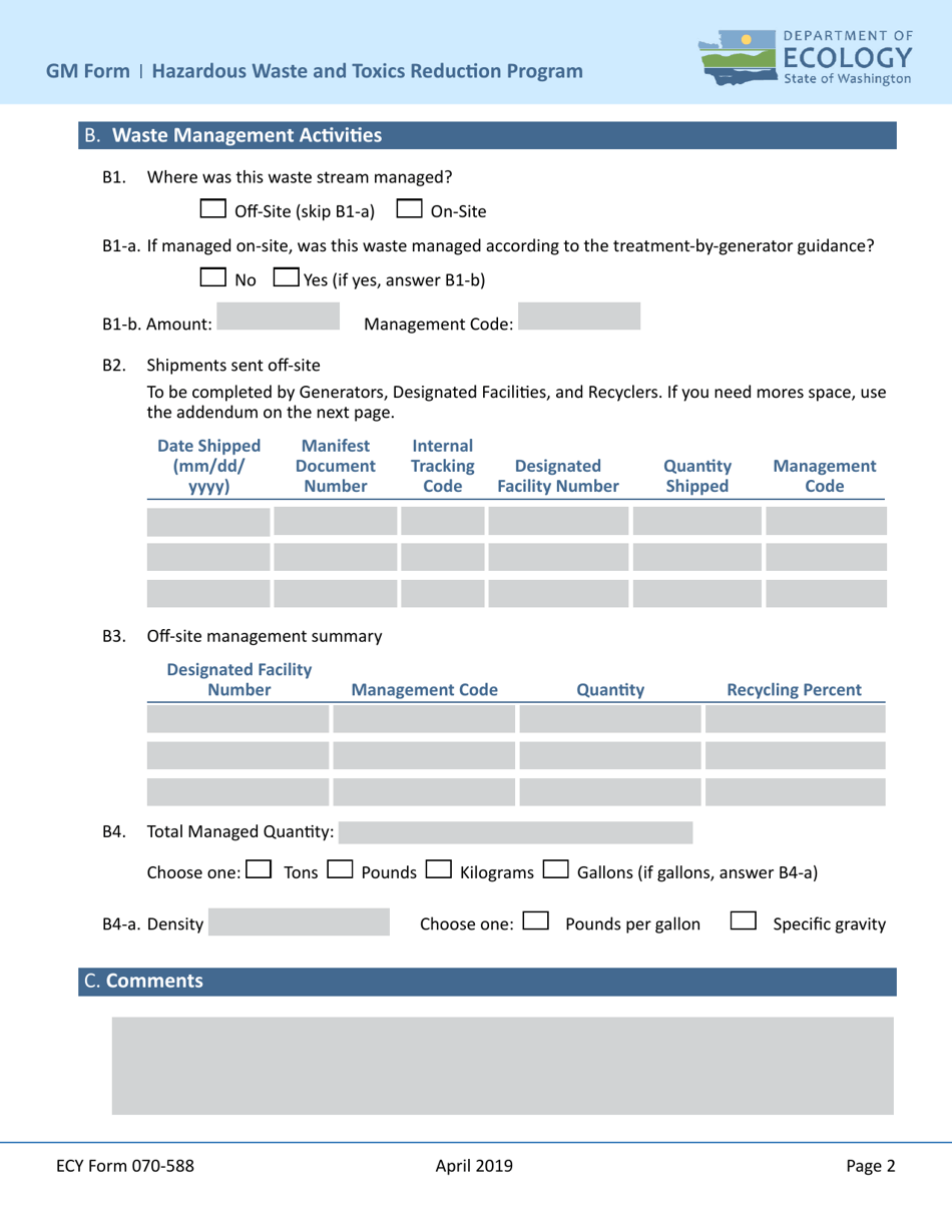 Form ECY070-588 Generation and Management (Gm) Form - Washington, Page 2