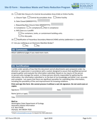 Form ECY070-133 Notification of Dangerous Waste Site Identification (Id) Form - Washington, Page 6