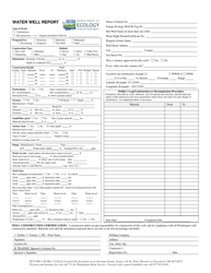 Form ECY050-1-20 Water Well Report - Washington