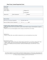 Form ECY070-572 Dam Owner Annual Inspection Form - Washington