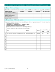 Form ECY020-74 Voluntary Cleanup Program Application Form - Washington, Page 14