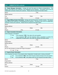 Form ECY020-74 Voluntary Cleanup Program Application Form - Washington, Page 2